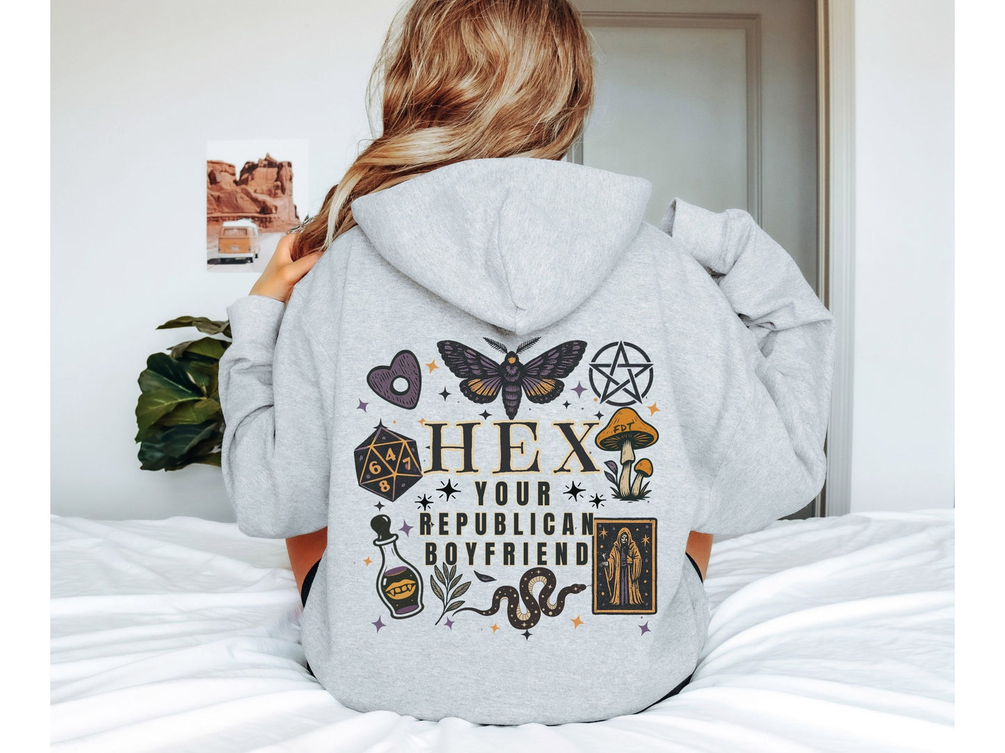 Hex Your Republican Boyfriend Halloween Anti Trump Hooded Sweatshirt