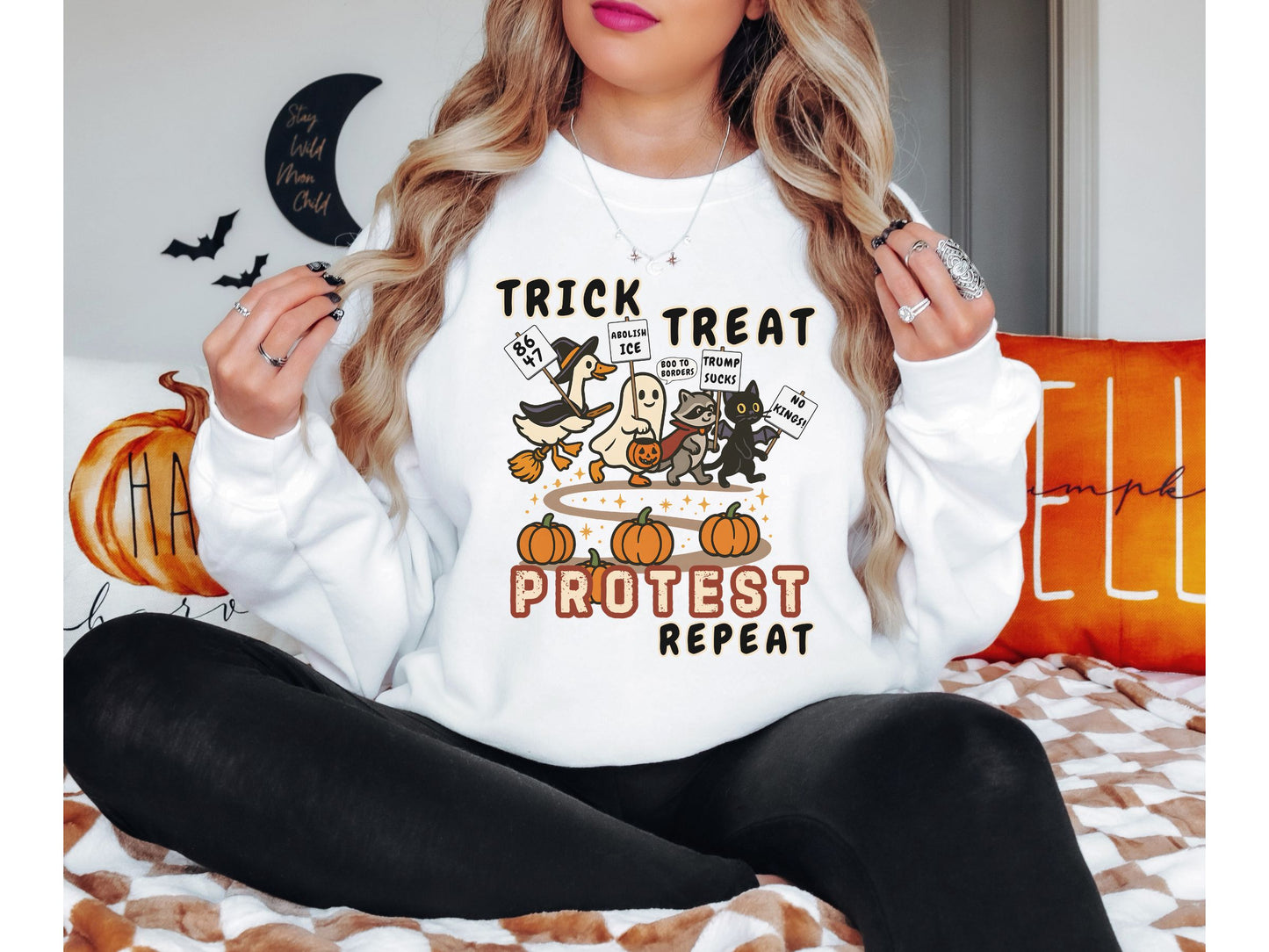 Abolish Ice Trump Sucks Halloween Crewneck Sweatshirt