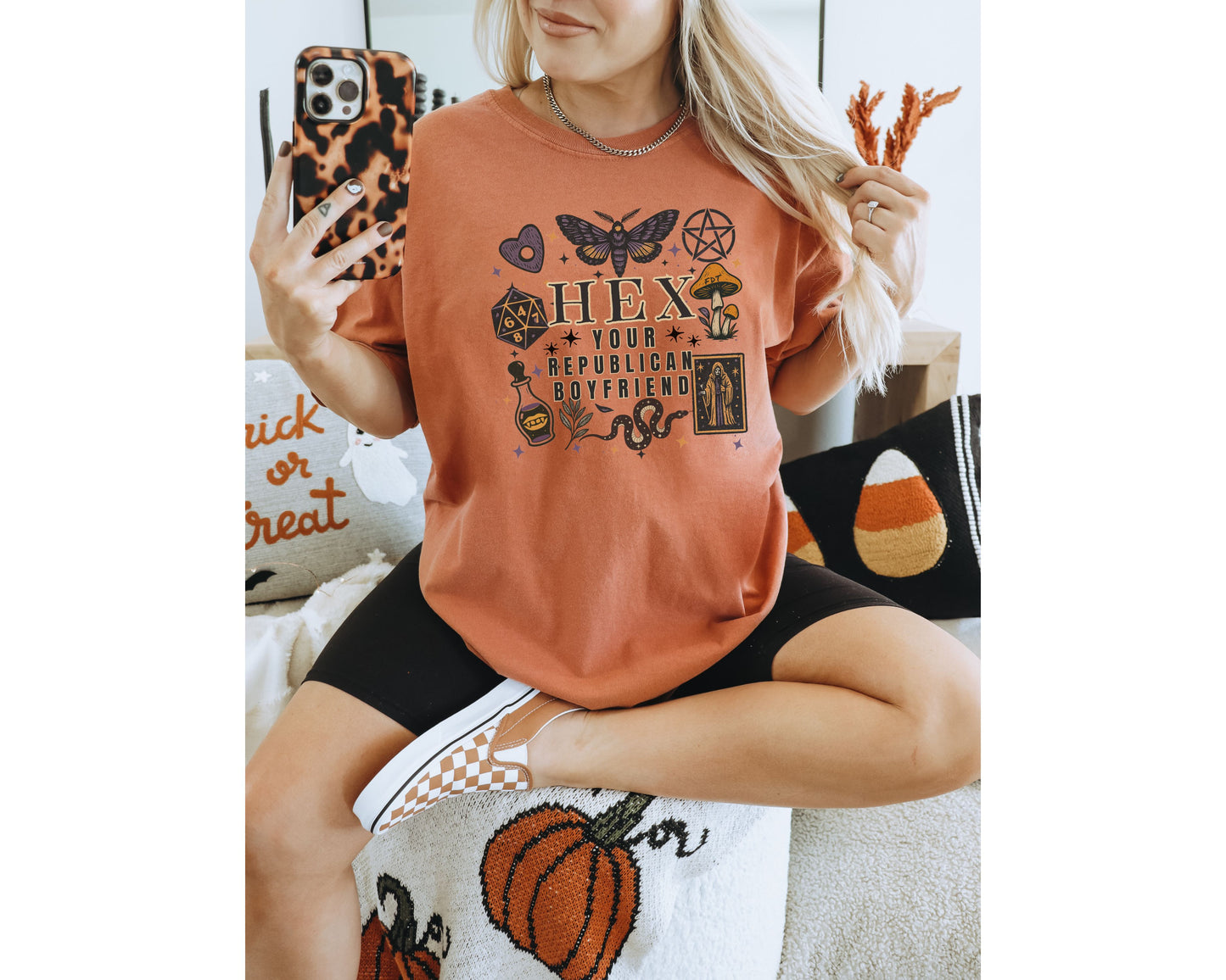 Hex Your Republican Boyfriend Subtle Fuck Trump Halloween Comfort Colors Shirt