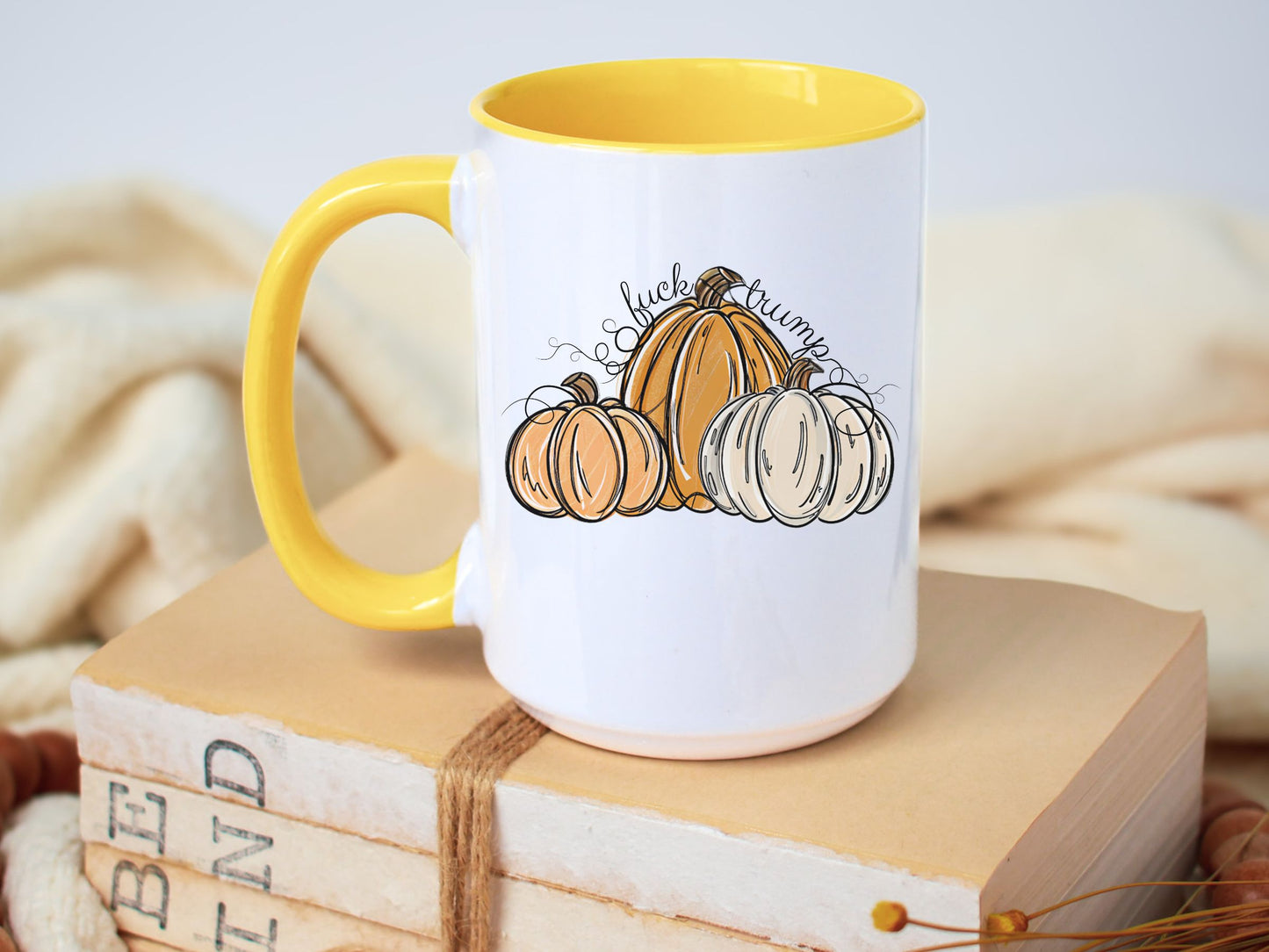 Subtle Fuck Trump Pumpkin Halloween Hidden Message Mug