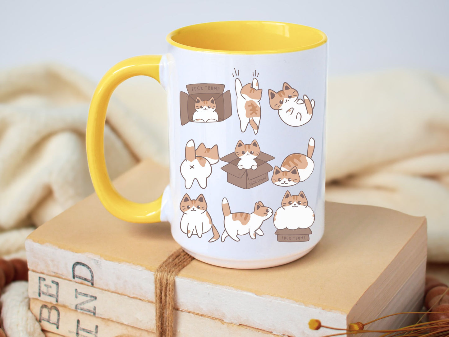 Calico Cat Subtle Fuck Trump Hidden Message Mug