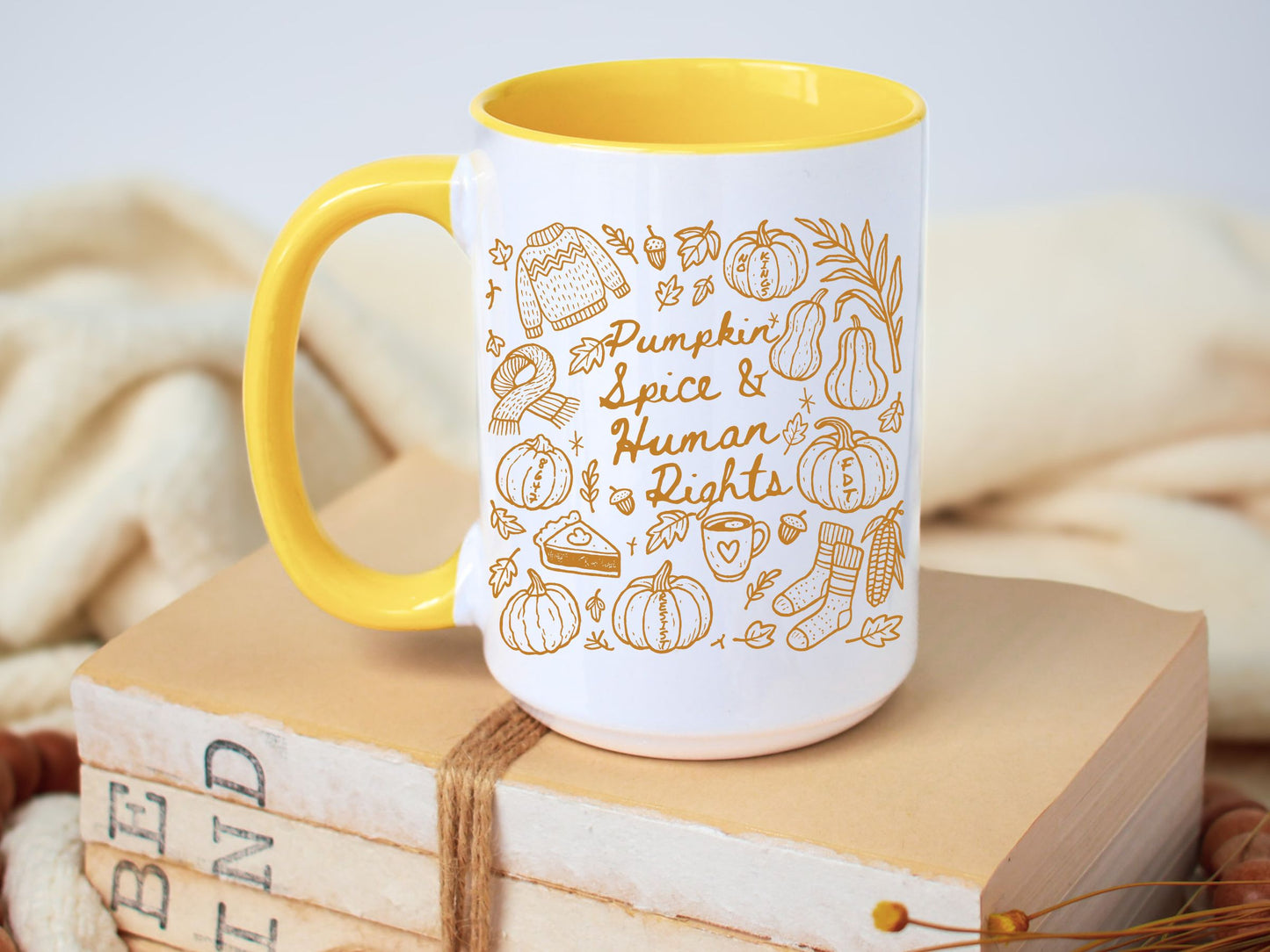 Pumpkin Spice and Human Rights Subtle Anti Trump Hidden Message Mug (11oz. or 15 oz.)