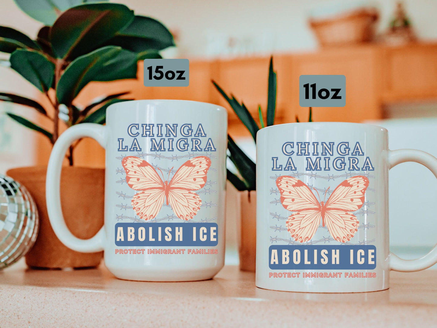 Chinga La Migra Abolish Ice White Mug