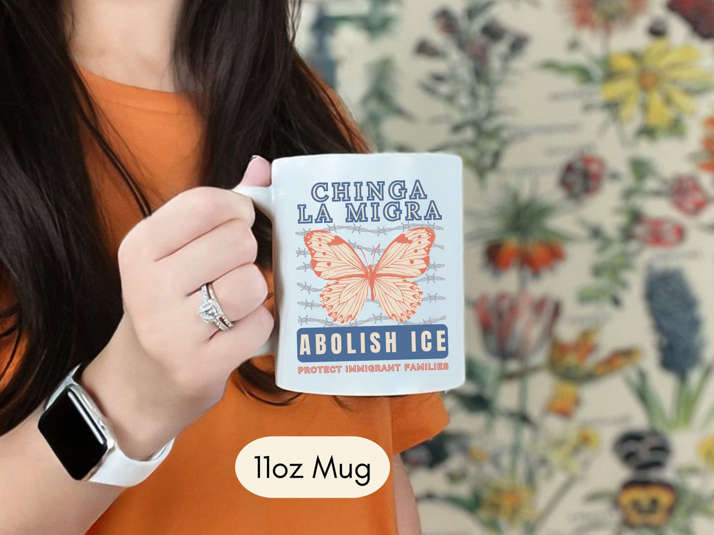 Chinga La Migra Abolish Ice White Mug
