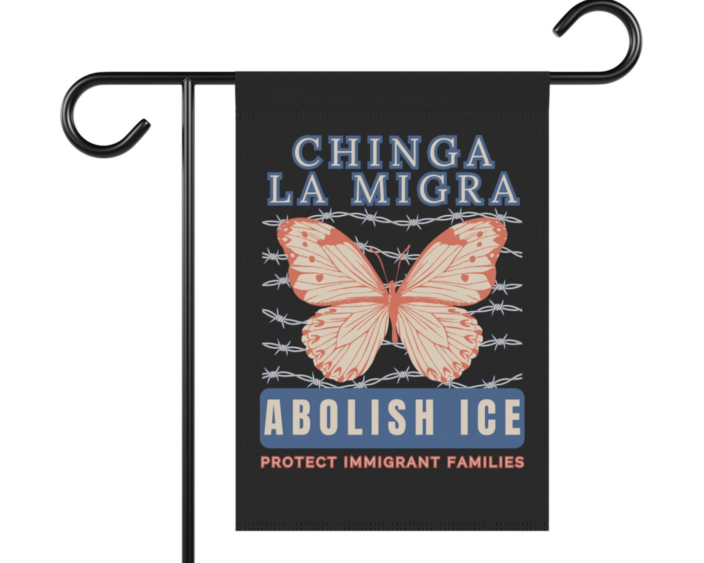 Chinga La Migra Abolish Ice Yard Flag