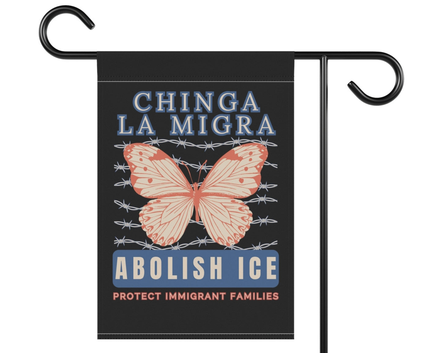 Chinga La Migra Abolish Ice Yard Flag