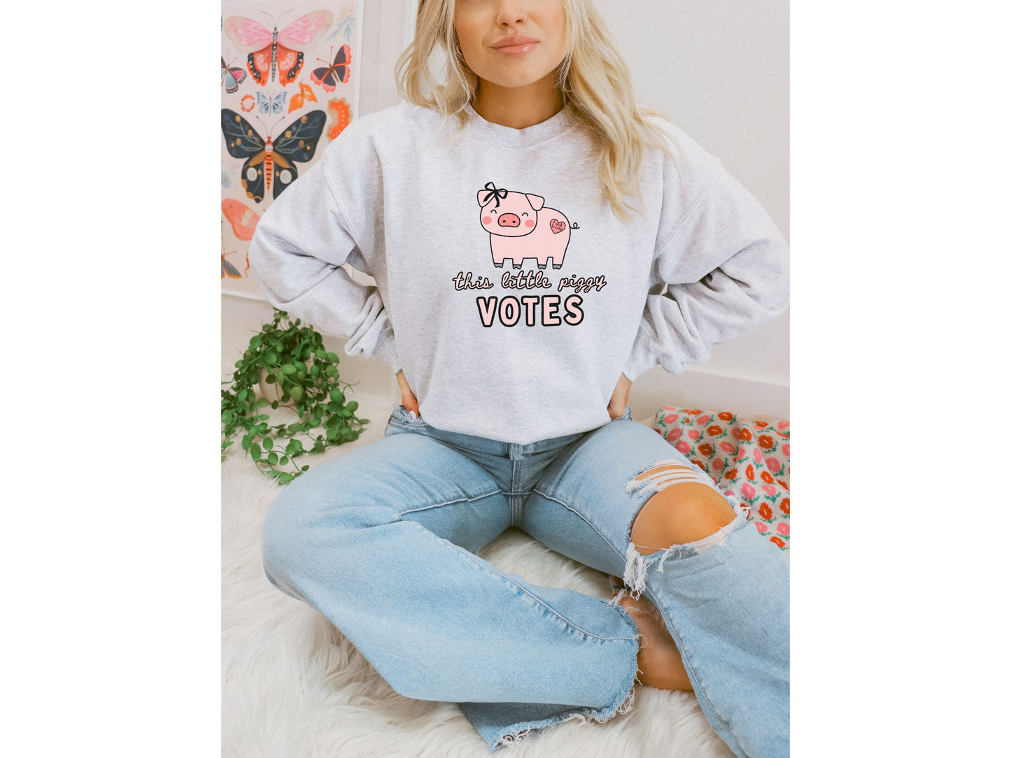 Fuck Trump Quiet Piggy Crewneck Sweatshirt