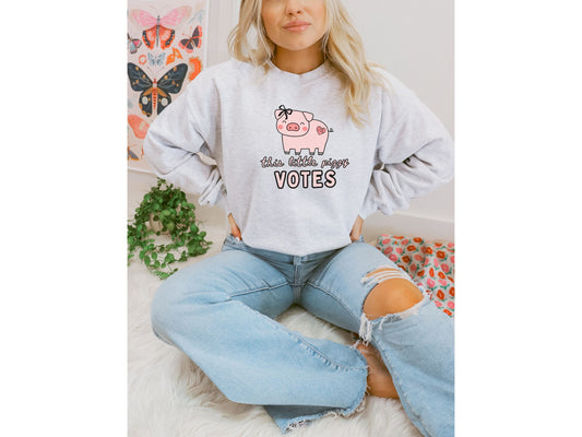 Fuck Trump Quiet Piggy Crewneck Sweatshirt