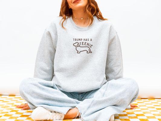 Anti Trump Teenie Weenie Dauhshund Crewneck Sweatshirt