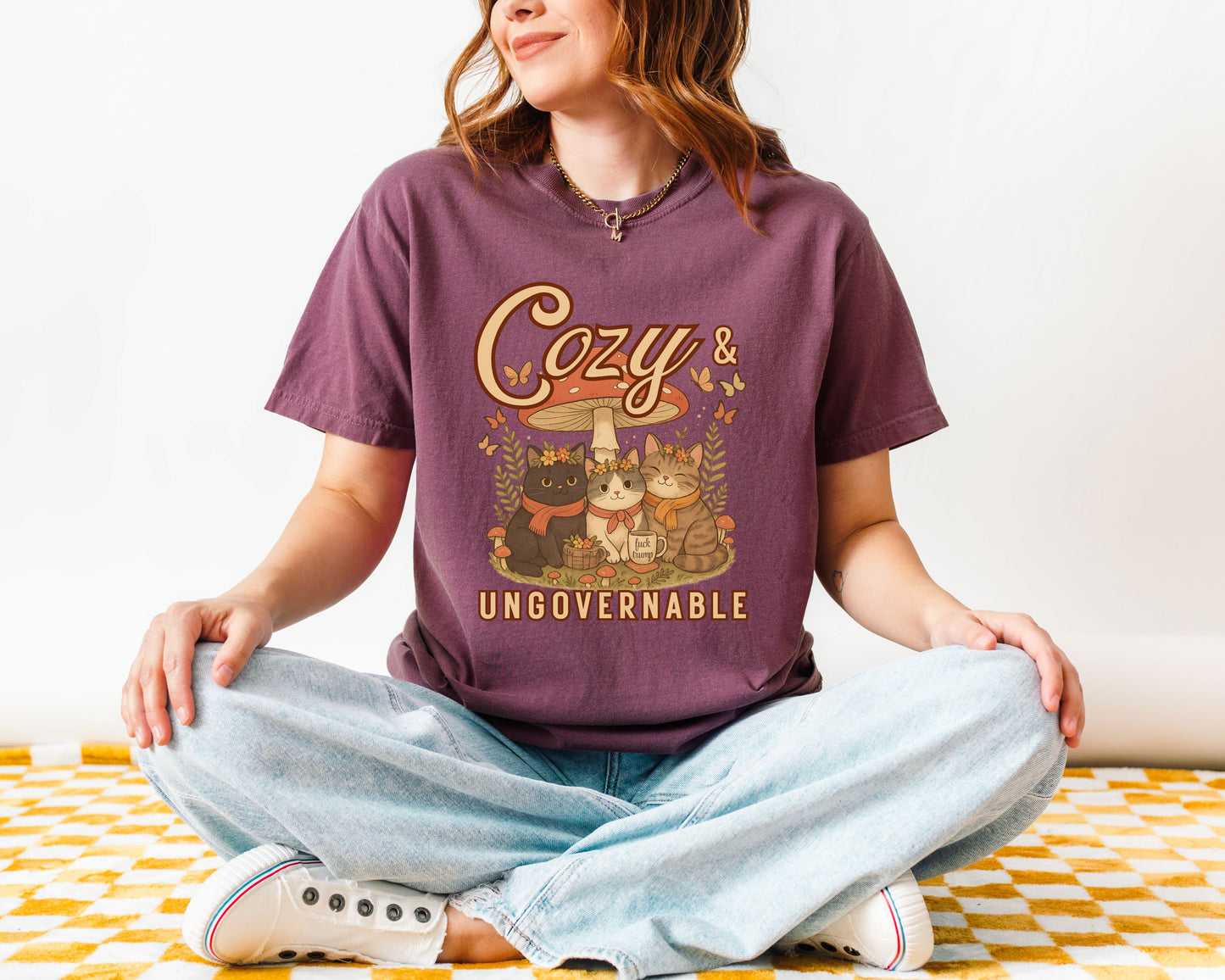 Cozy and Ungovernable Cat Subtle Fuck Trump Comfort Colors Shirt