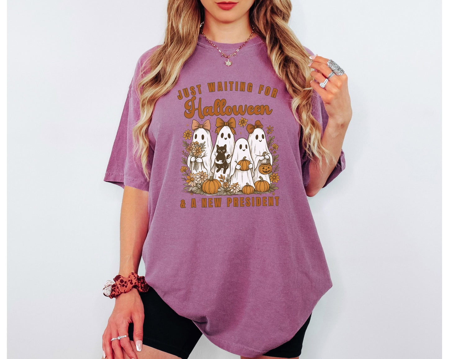 Waiting for Halloween & a New President Comfort Colors Tee Shirt