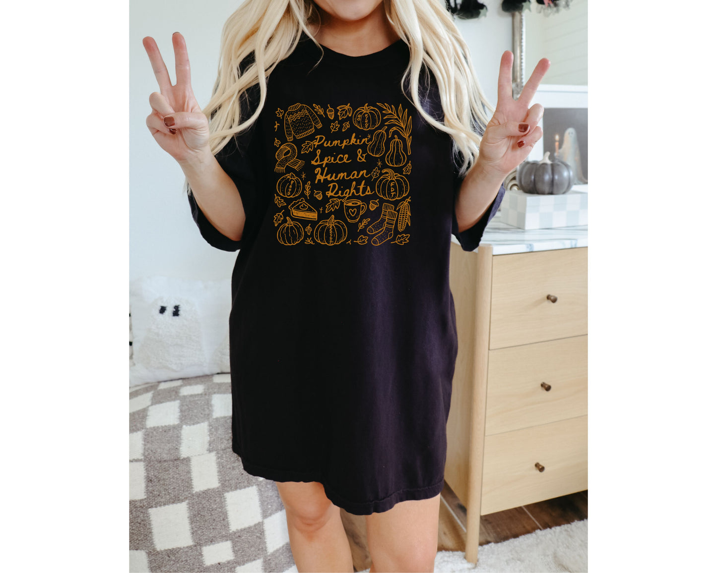 Pumpkin Spice and Human Rights Subtle Fuck Trump Comfort Colors Shirt