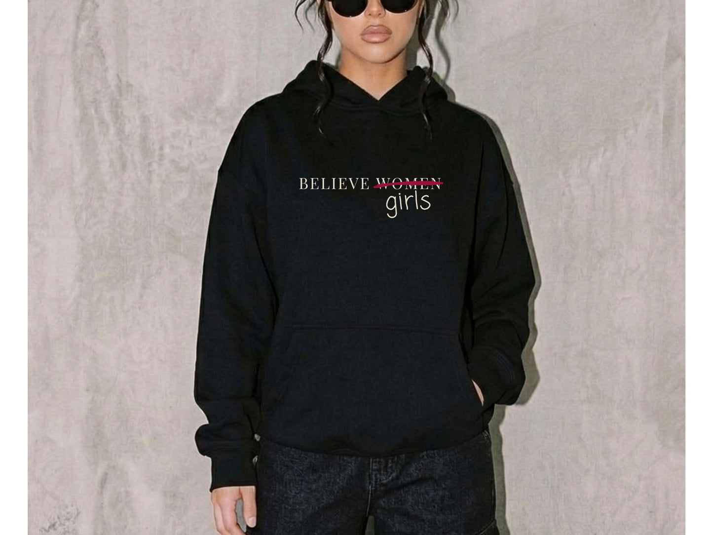 Believe Women Epstein List Anti Trump Hooded Sweatshirt