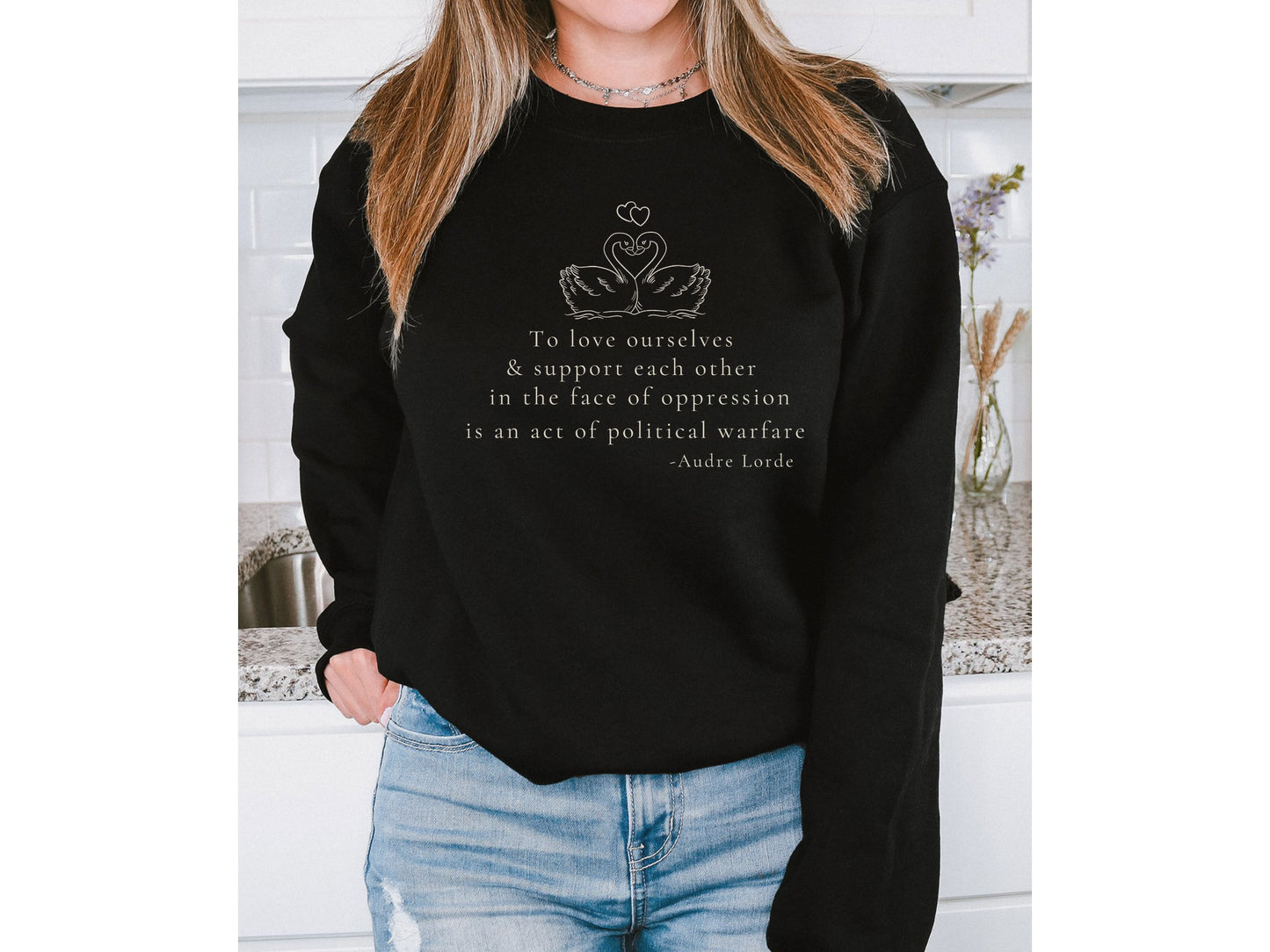Political Quote Swan Crewneck Sweatshirt