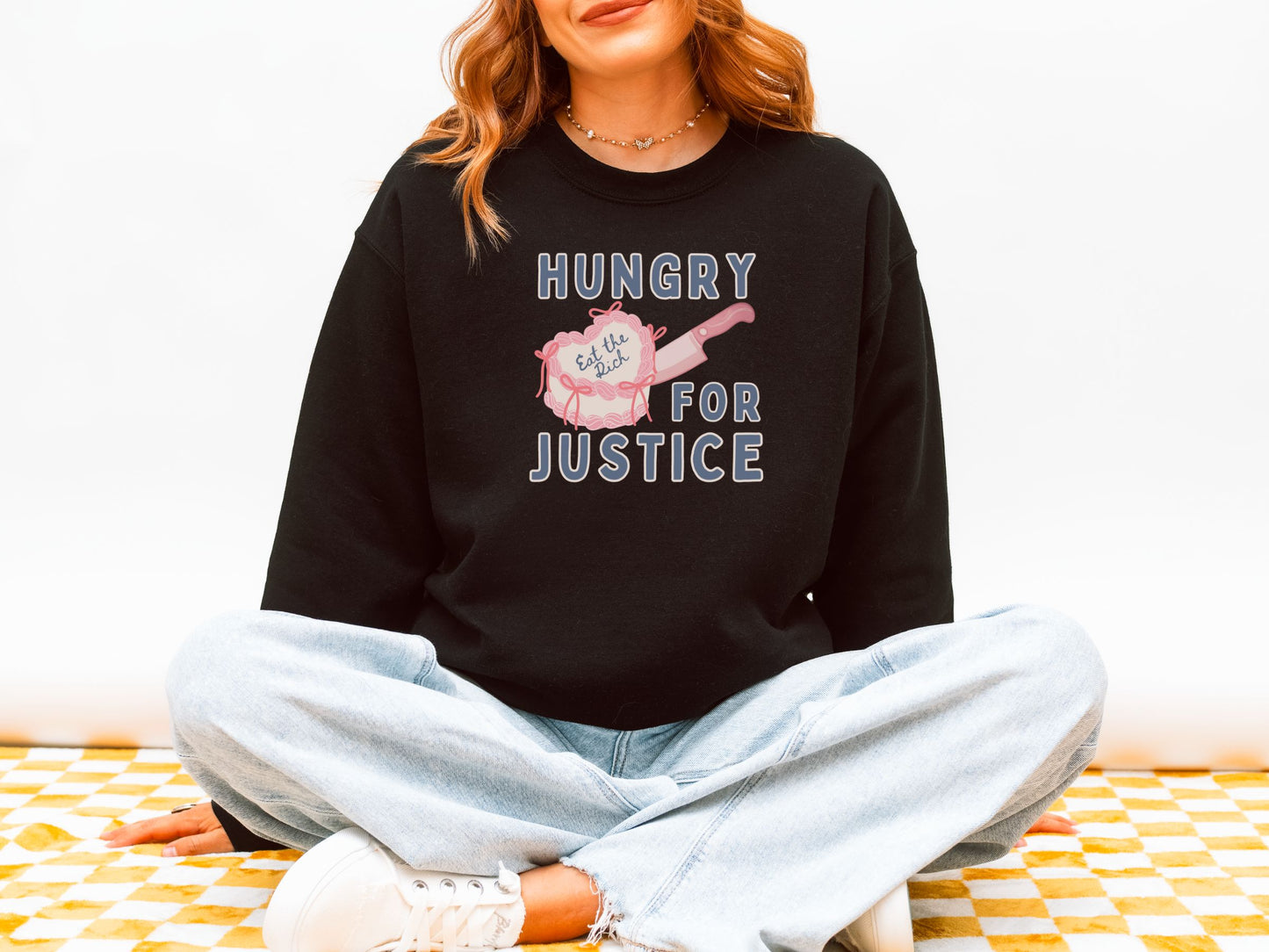 Hungry For Justice Eat The Rich Crewneck Sweatshirt
