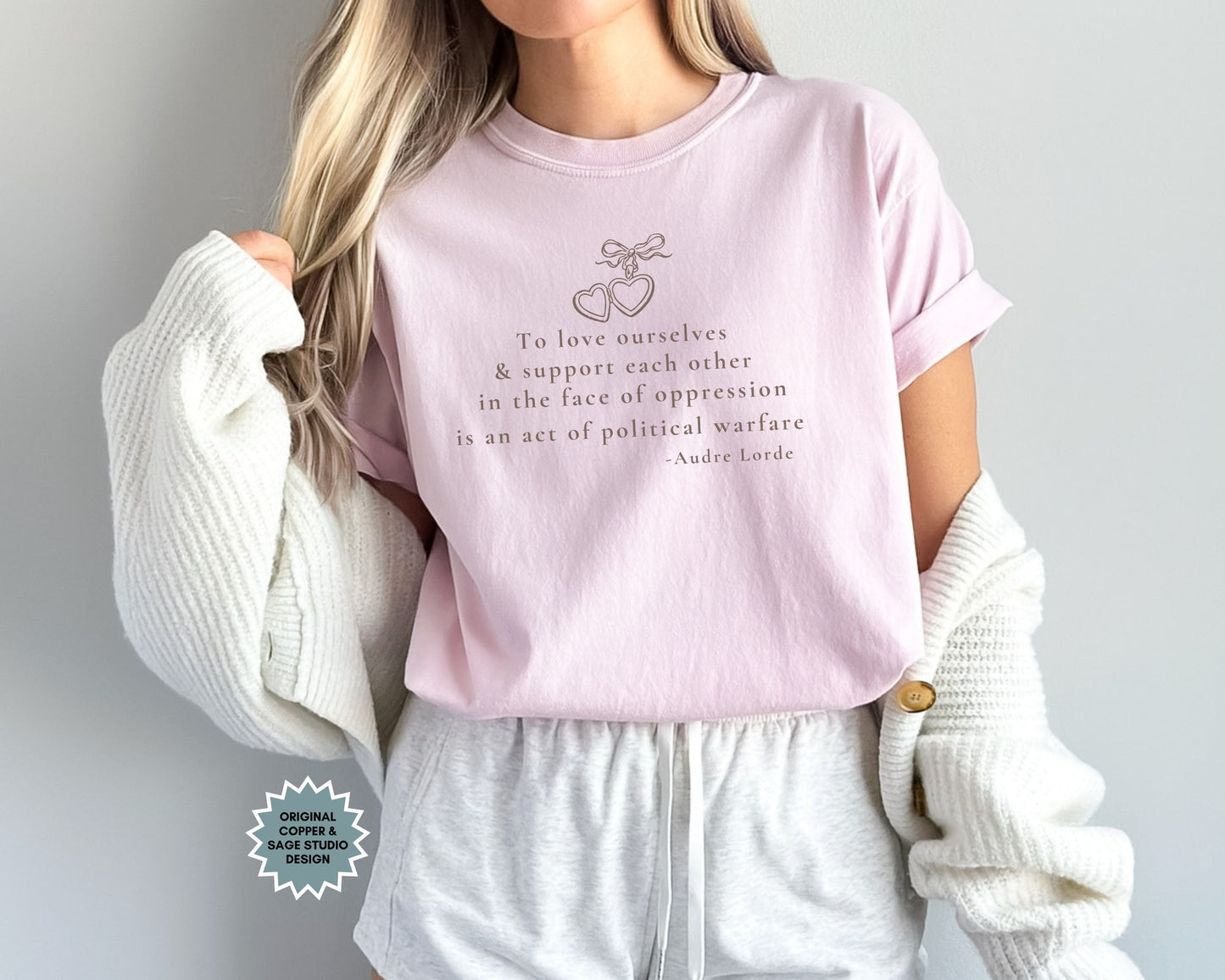 Political Quote Locket Necklace Comfort Colors Tee Shirt