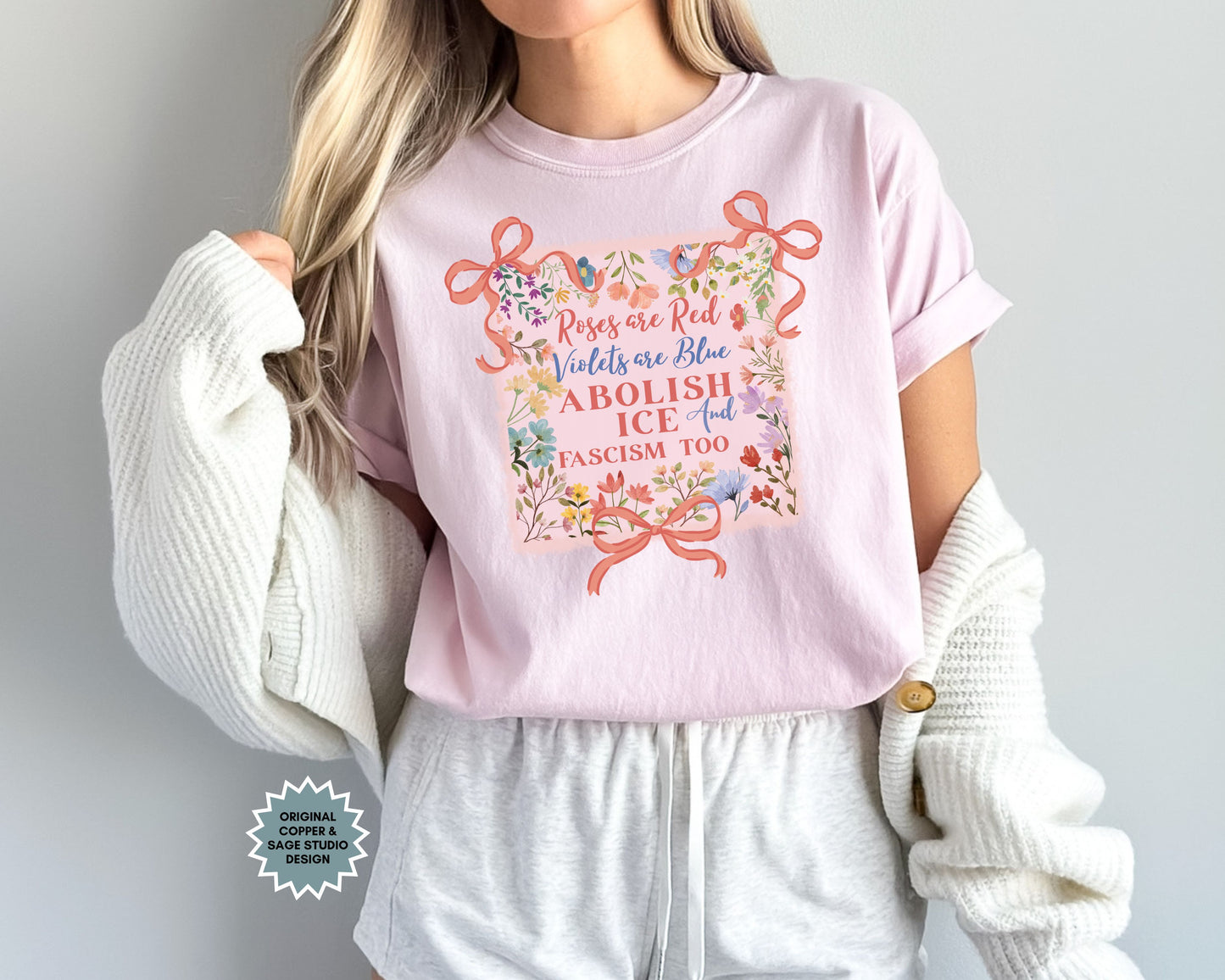 Abolish Ice Fight Fascism Anti Ice Comfort Colors Tee Shirt