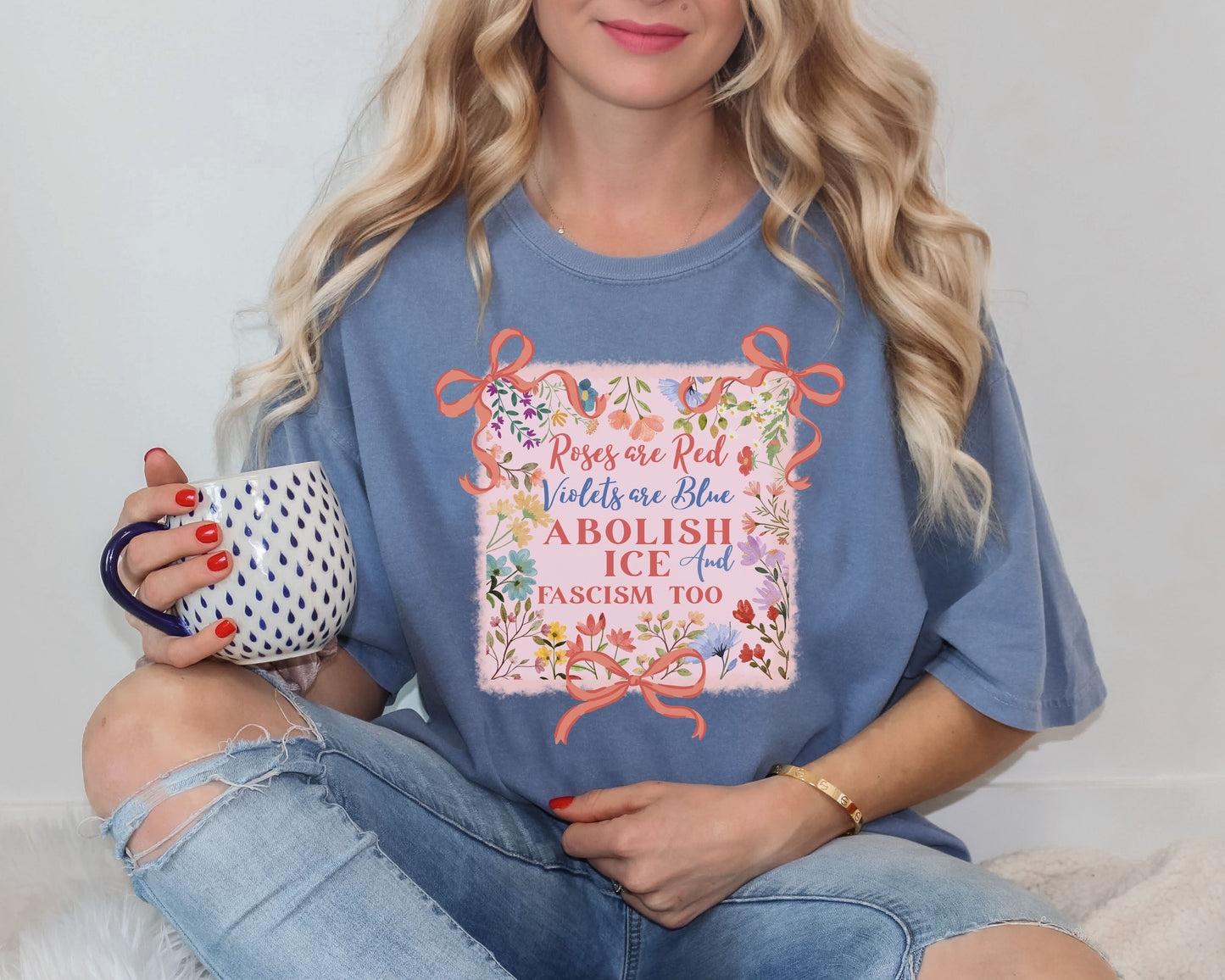 Abolish Ice Fight Fascism Anti Ice Comfort Colors Tee Shirt