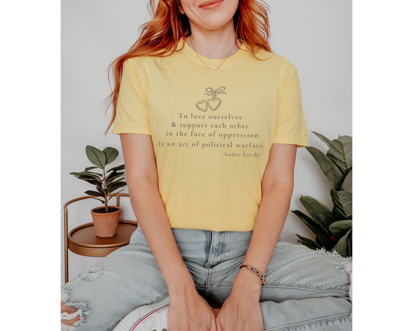 Political Quote Locket Necklace Comfort Colors Tee Shirt