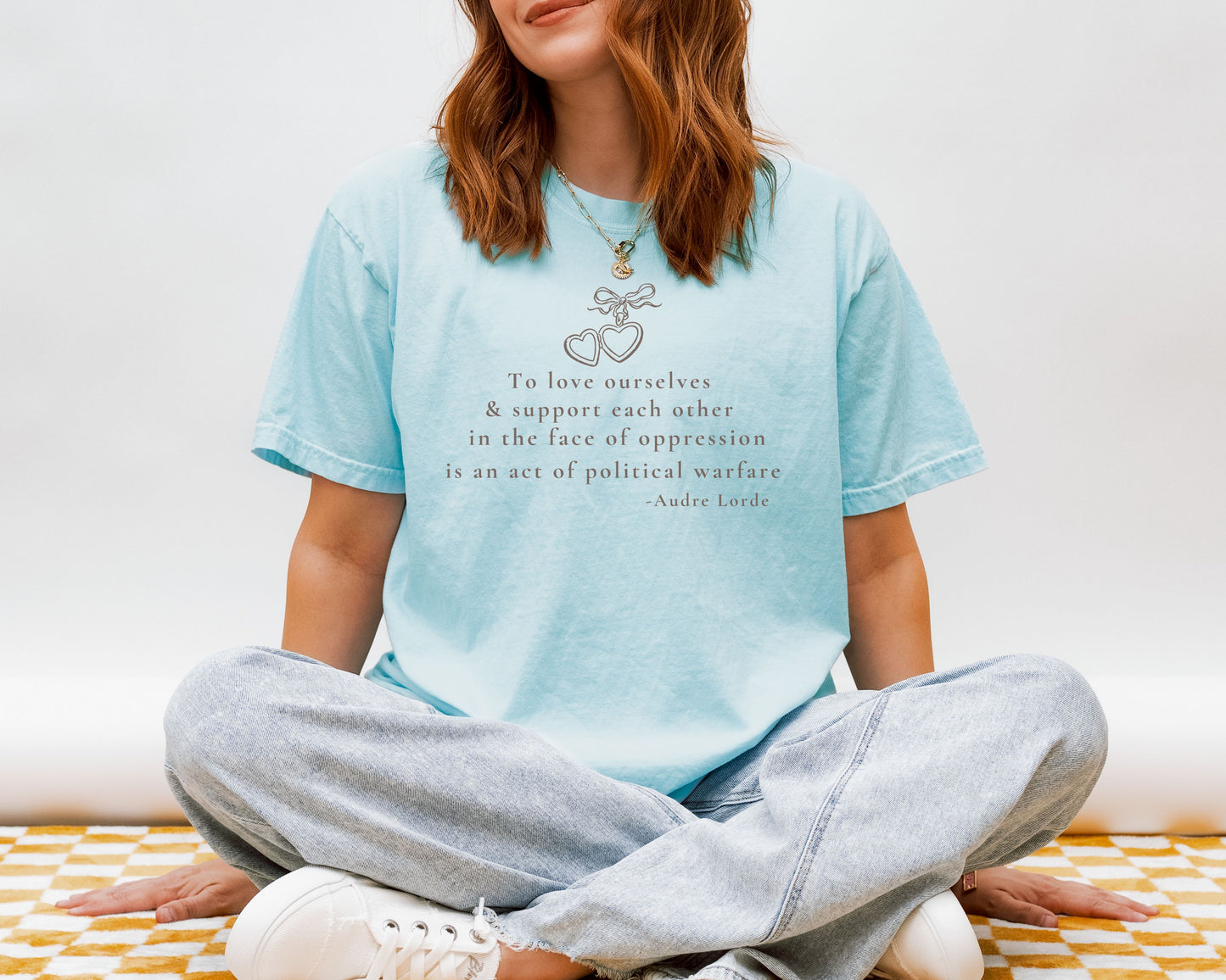Political Quote Locket Necklace Comfort Colors Tee Shirt