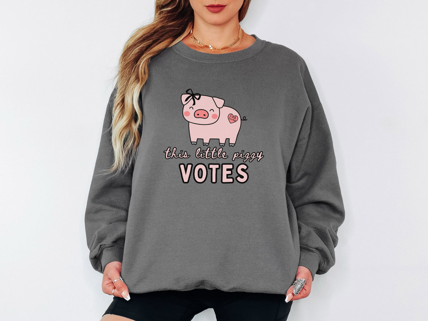 Fuck Trump Quiet Piggy Crewneck Sweatshirt