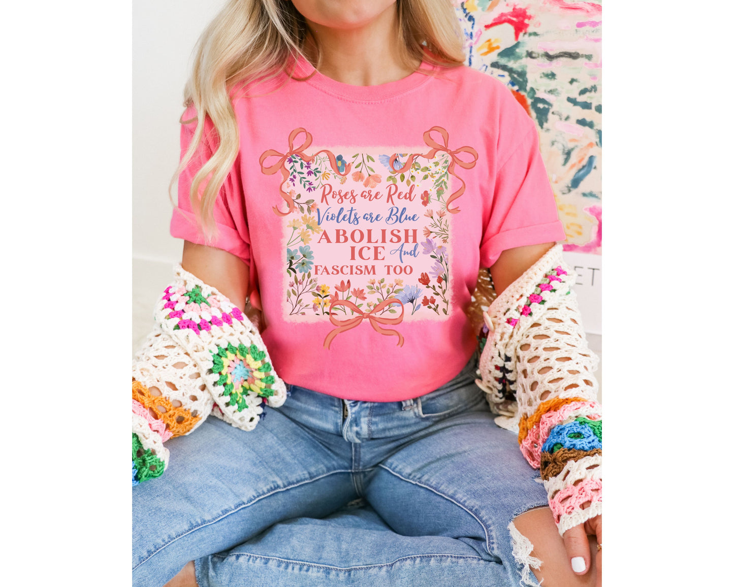 Abolish Ice Fight Fascism Anti Ice Comfort Colors Tee Shirt