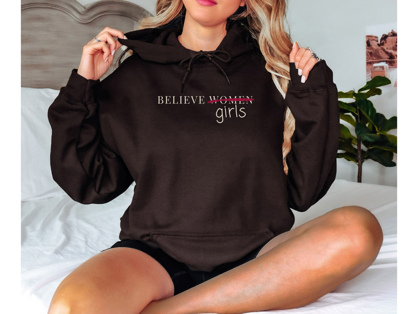 Believe Women Epstein List Anti Trump Hooded Sweatshirt