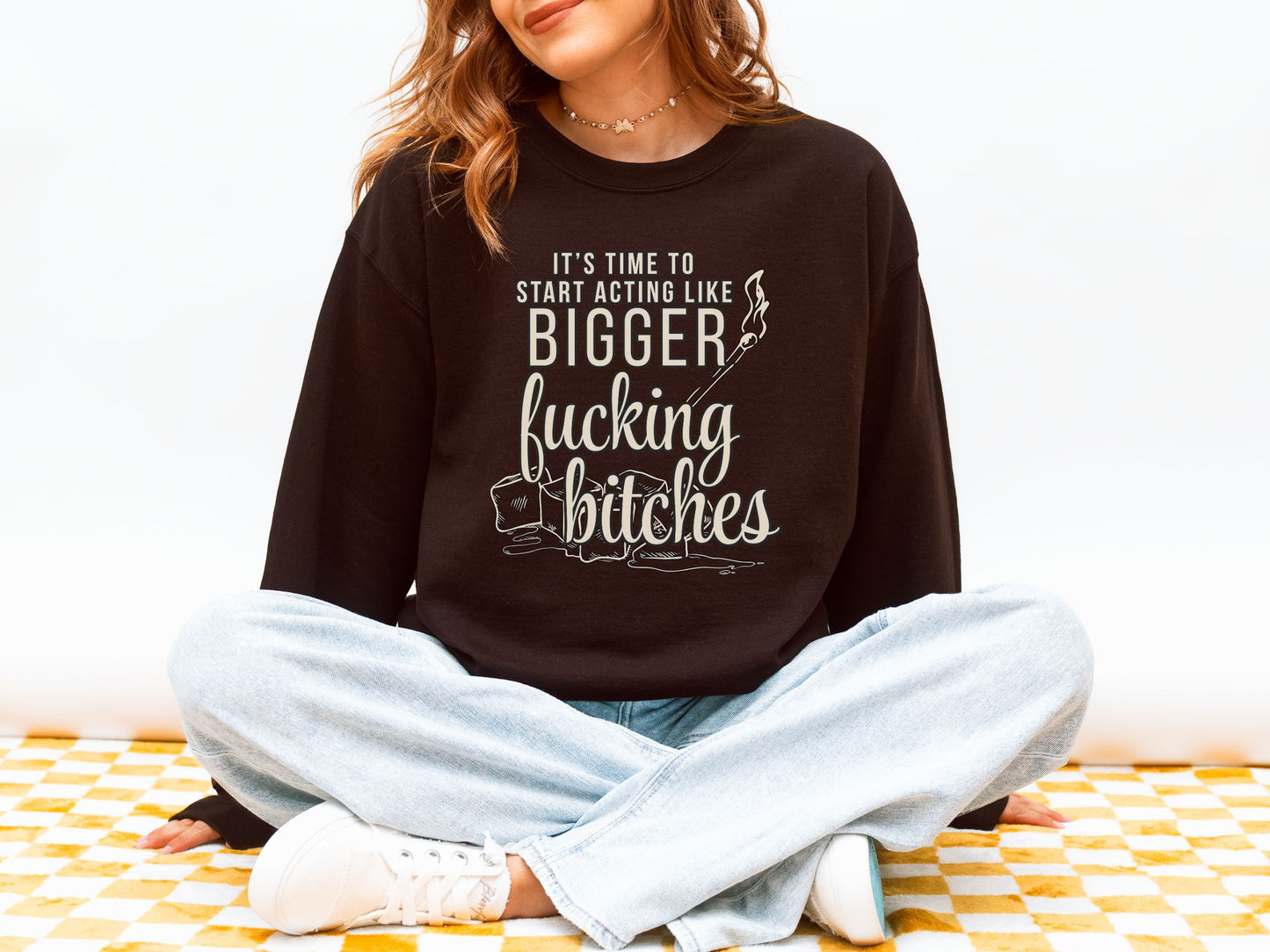 Bigger Fucking Bitches Anti Ice Crewneck Sweatshirt