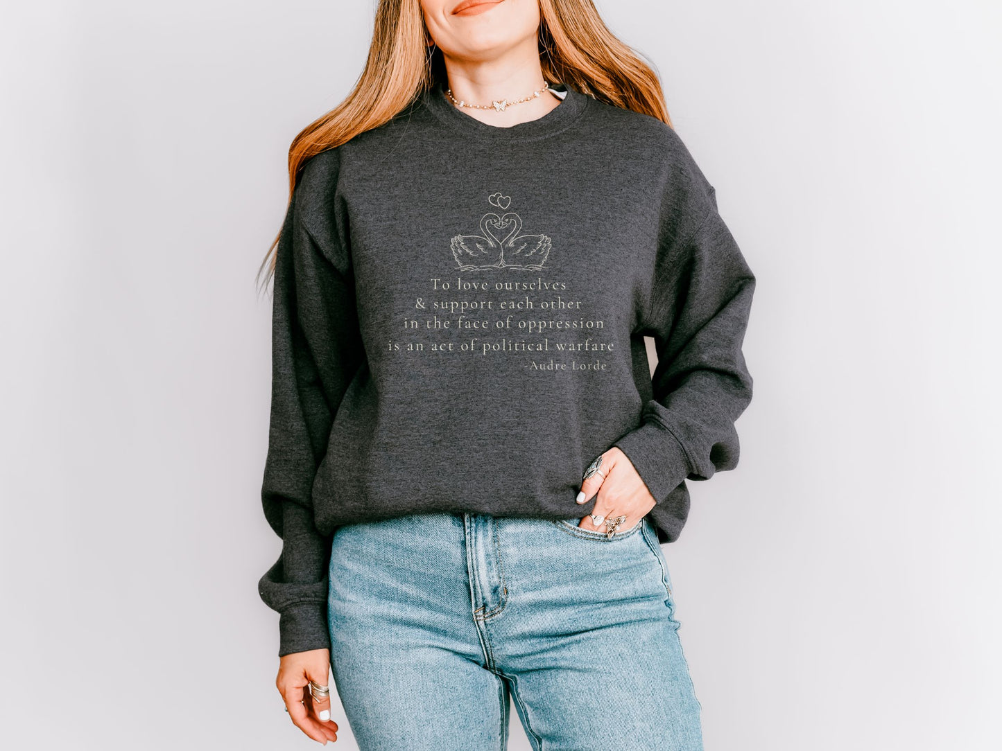 Political Quote Swan Crewneck Sweatshirt
