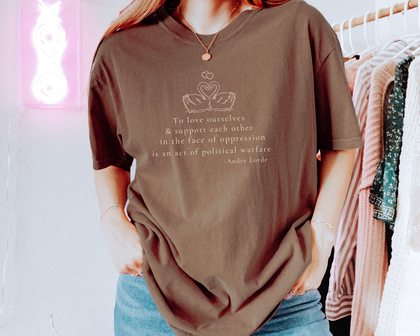 Feminist Political Quote Swan Comfort Colors Shirt