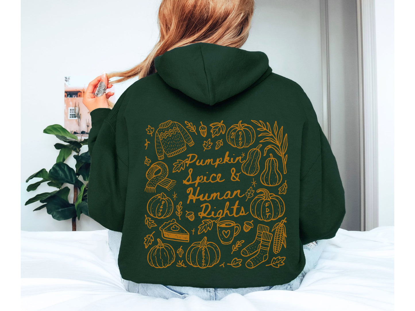 Pumpkin Spice and Human Rights Subtle Fuck Trump Hooded Sweatshirt