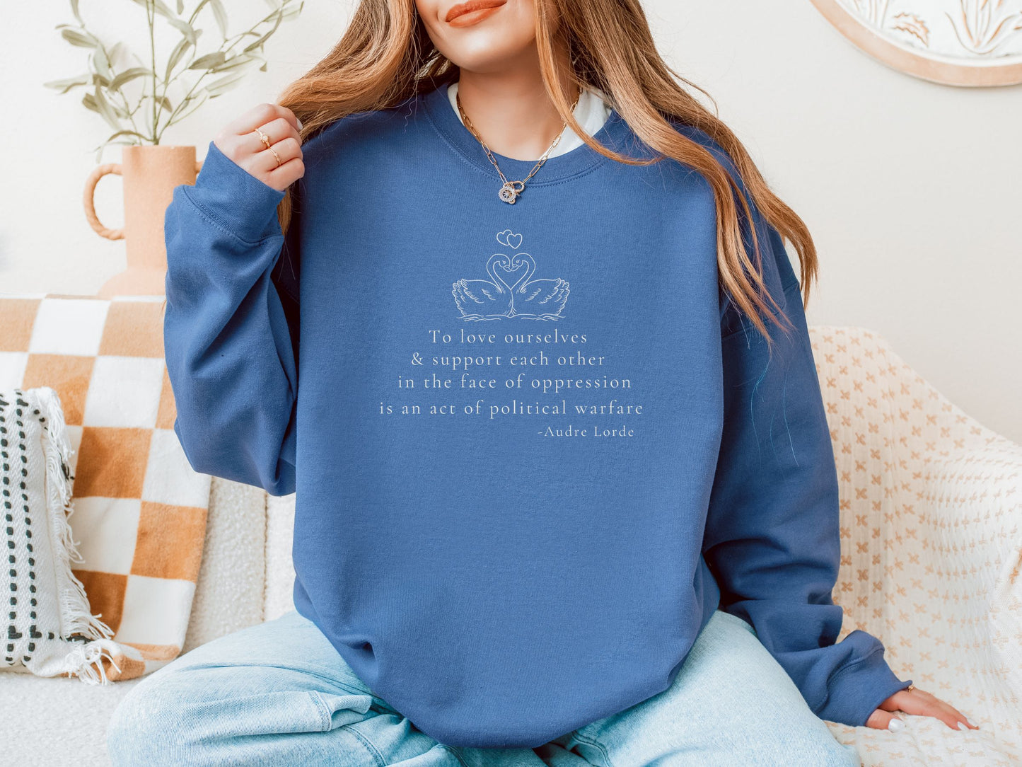 Political Quote Swan Crewneck Sweatshirt