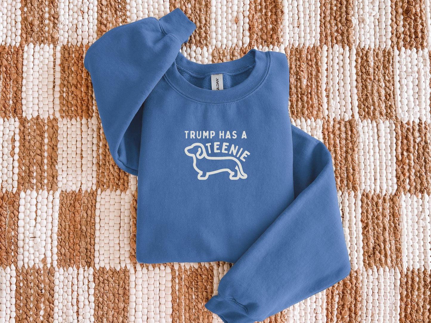 Anti Trump Teenie Weenie Dauhshund Crewneck Sweatshirt