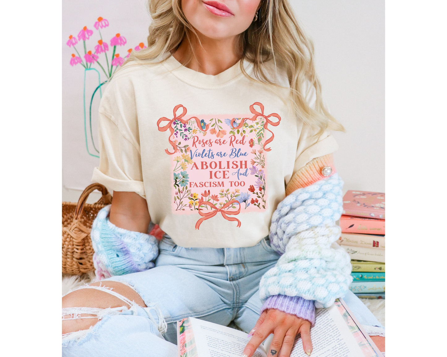 Abolish Ice Fight Fascism Anti Ice Comfort Colors Tee Shirt