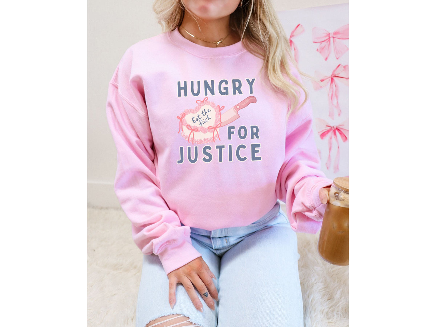 Hungry For Justice Eat The Rich Crewneck Sweatshirt