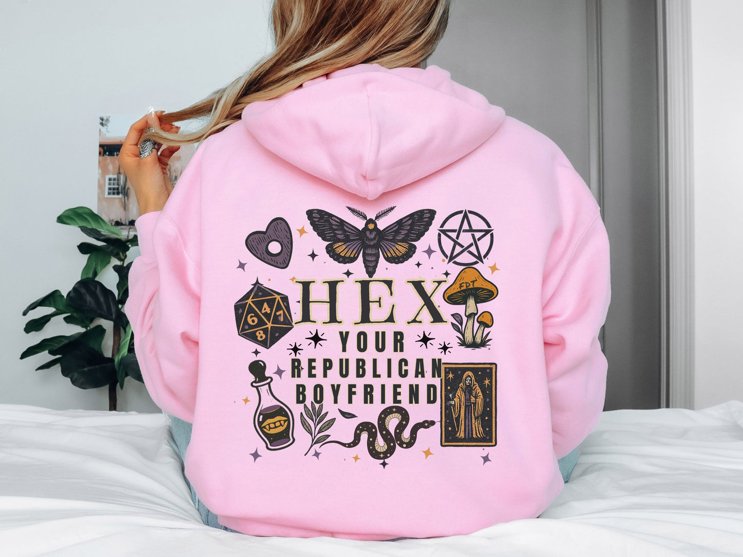 Hex Your Republican Boyfriend Halloween Anti Trump Hooded Sweatshirt