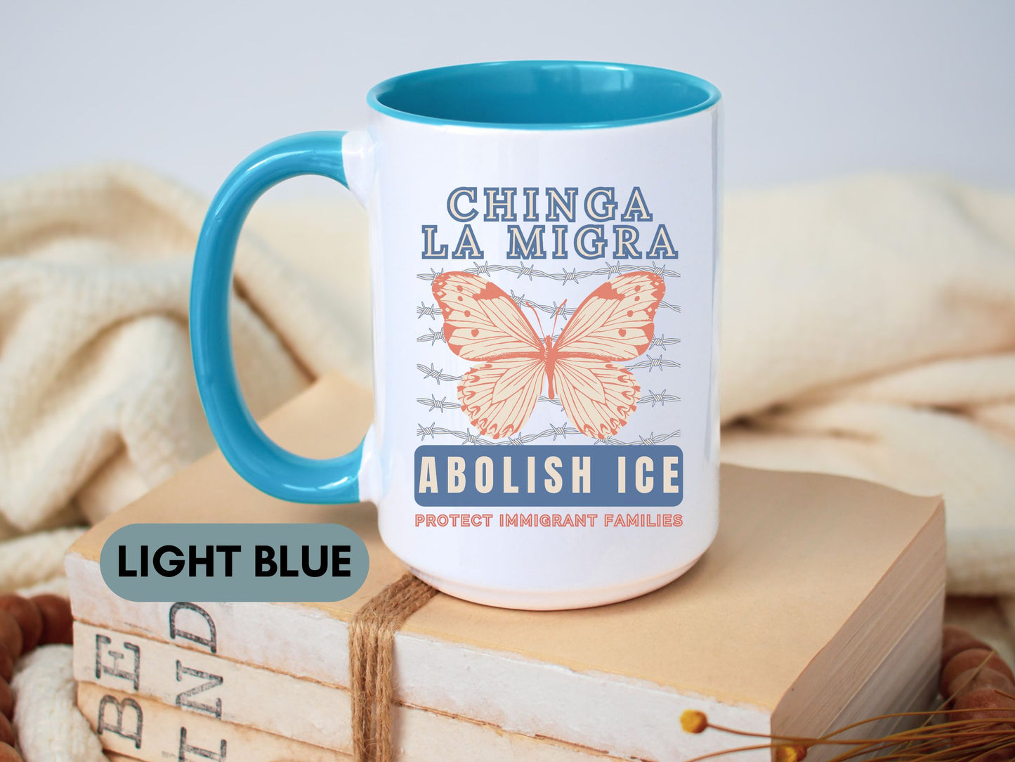 Chinga La Migra Abolish Ice Monarch Mug