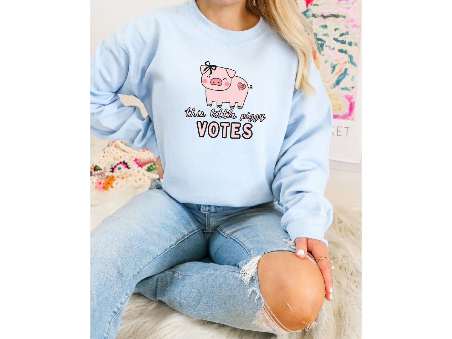 Fuck Trump Quiet Piggy Crewneck Sweatshirt