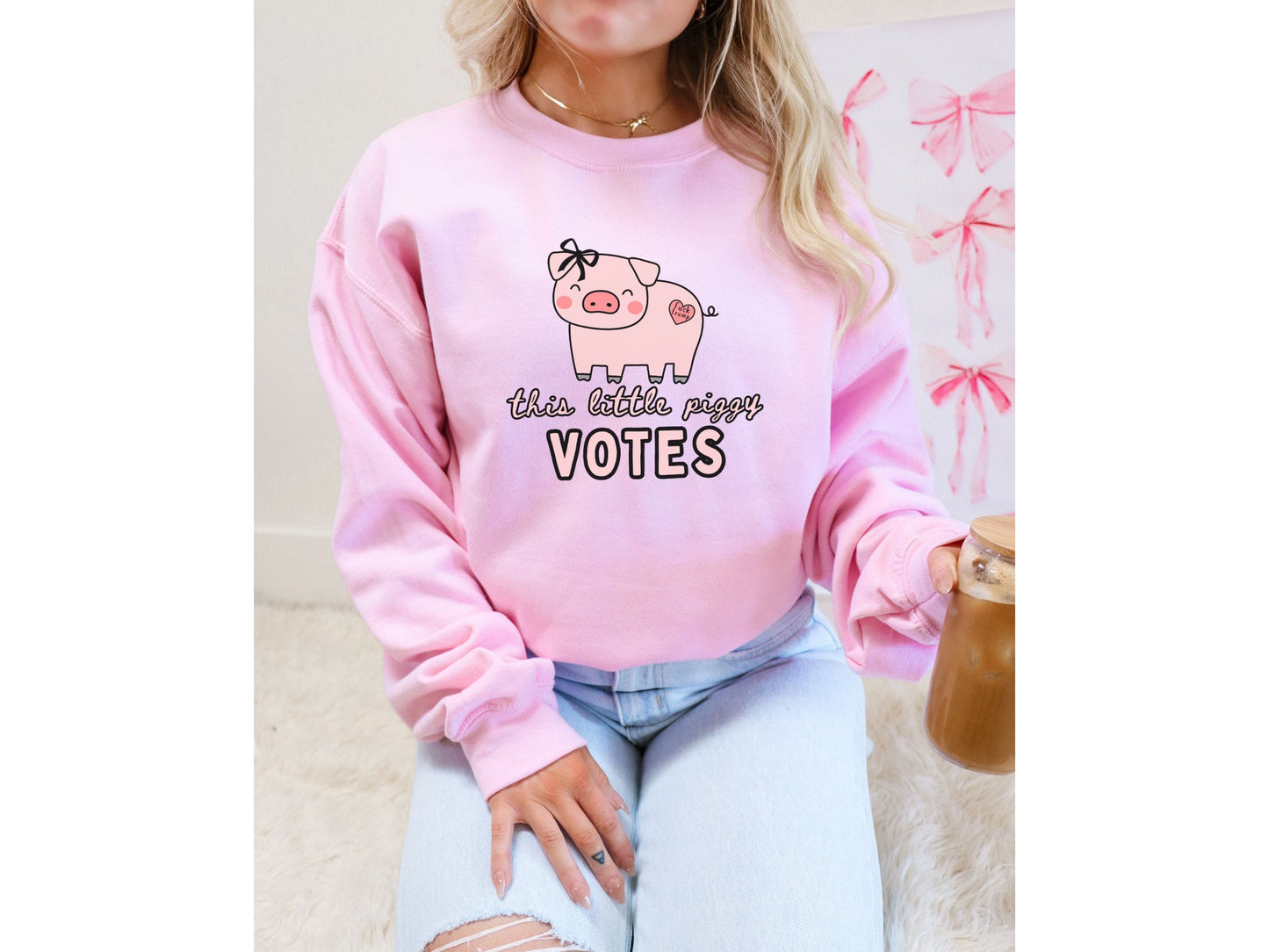 Fuck Trump Quiet Piggy Crewneck Sweatshirt