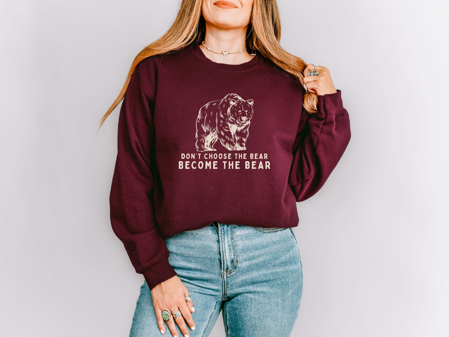 Become The Bear Radical Feminist Crewneck Sweatshirt