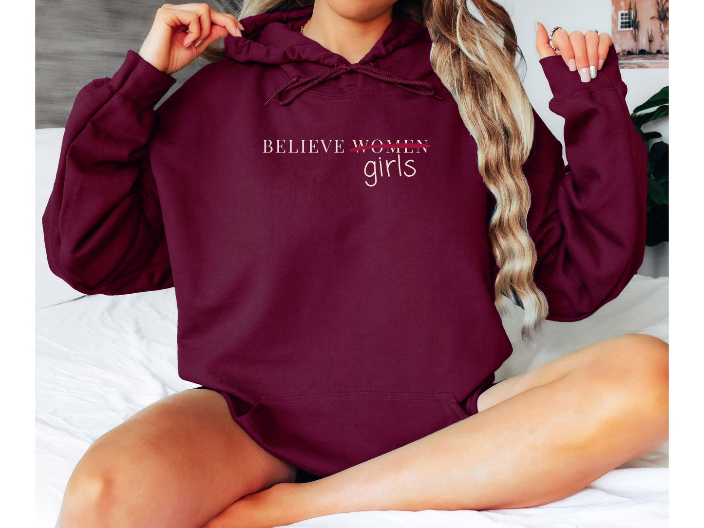 Believe Women Epstein List Anti Trump Hooded Sweatshirt