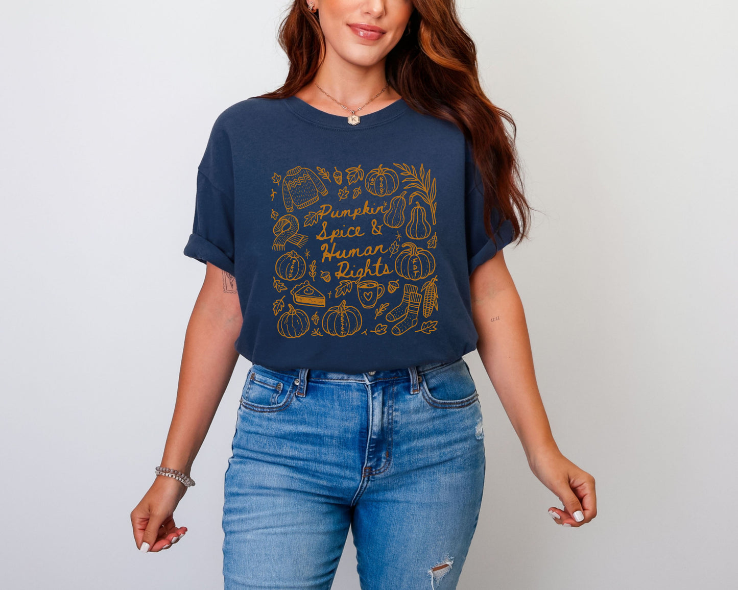 Pumpkin Spice and Human Rights Subtle Fuck Trump Comfort Colors Shirt
