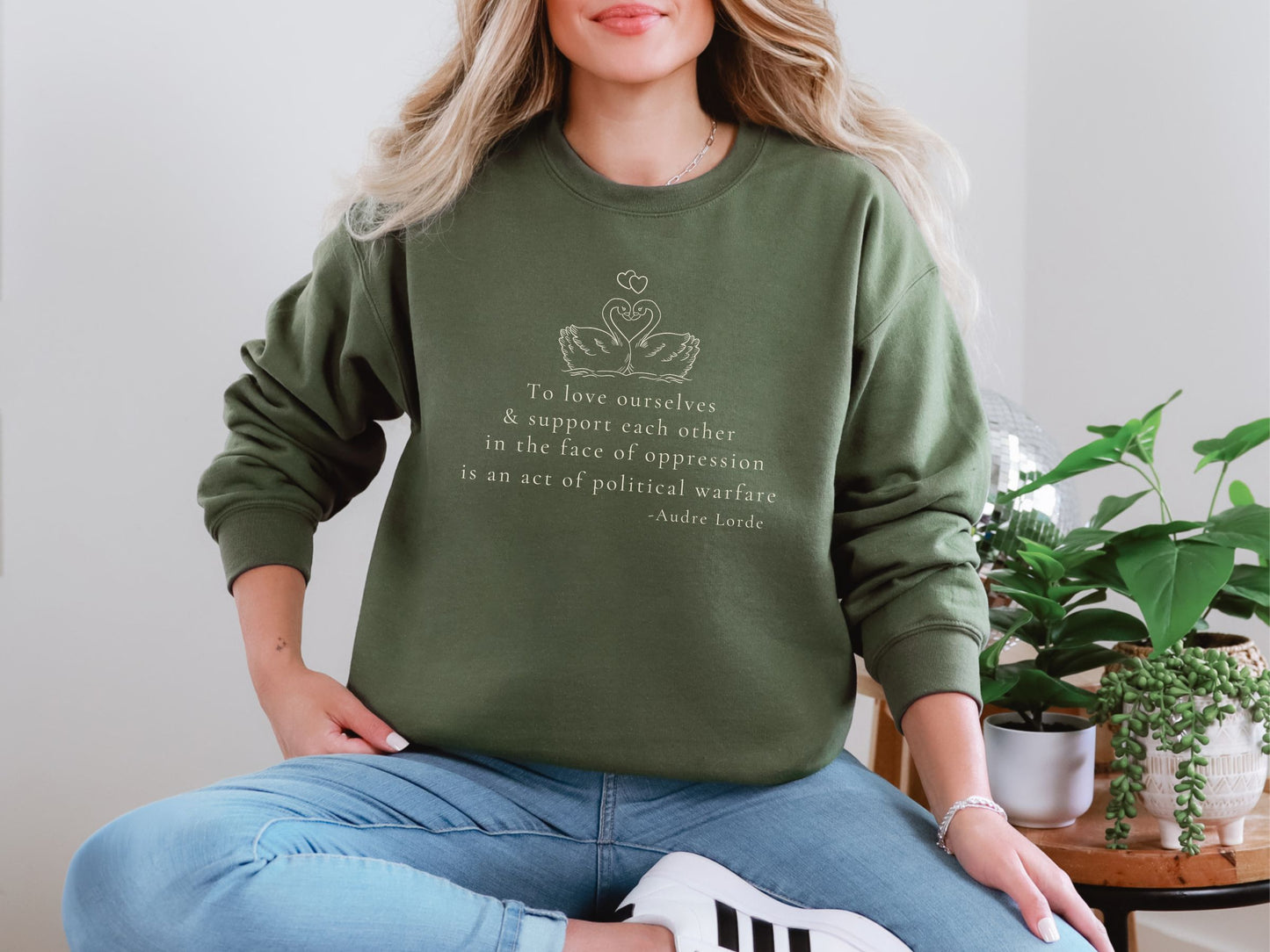 Political Quote Swan Crewneck Sweatshirt