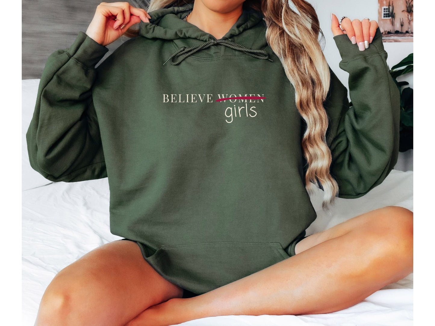 Believe Women Epstein List Anti Trump Hooded Sweatshirt