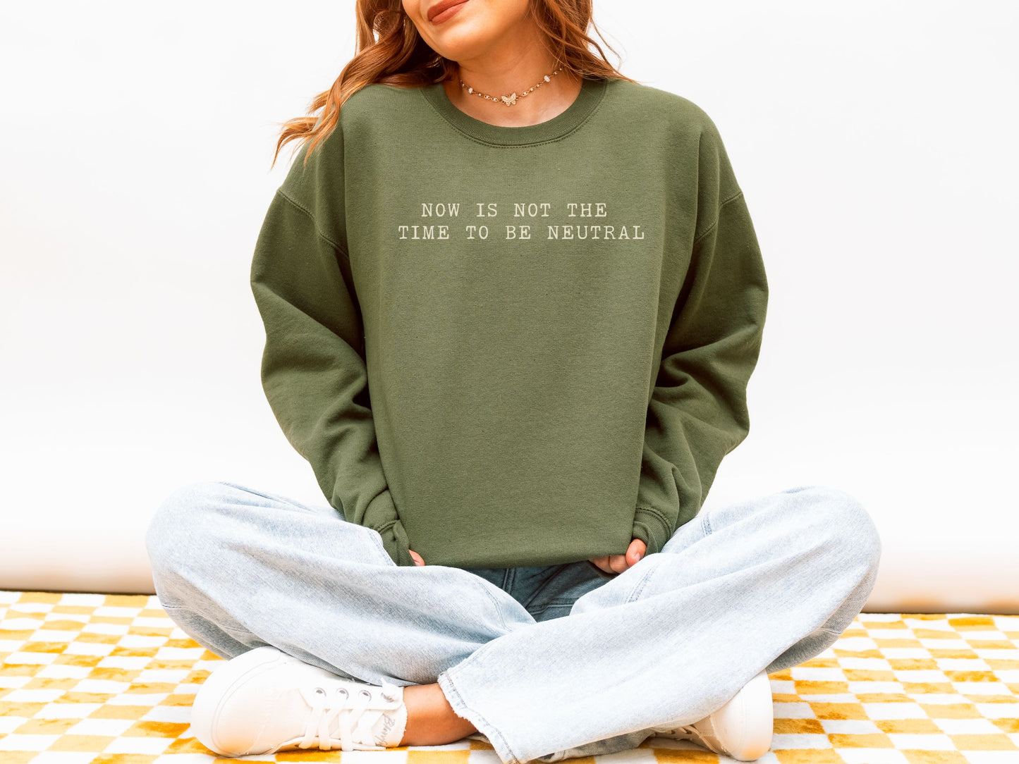 Not The Time To Be Neutral Anti Trump Crewneck Sweatshirt