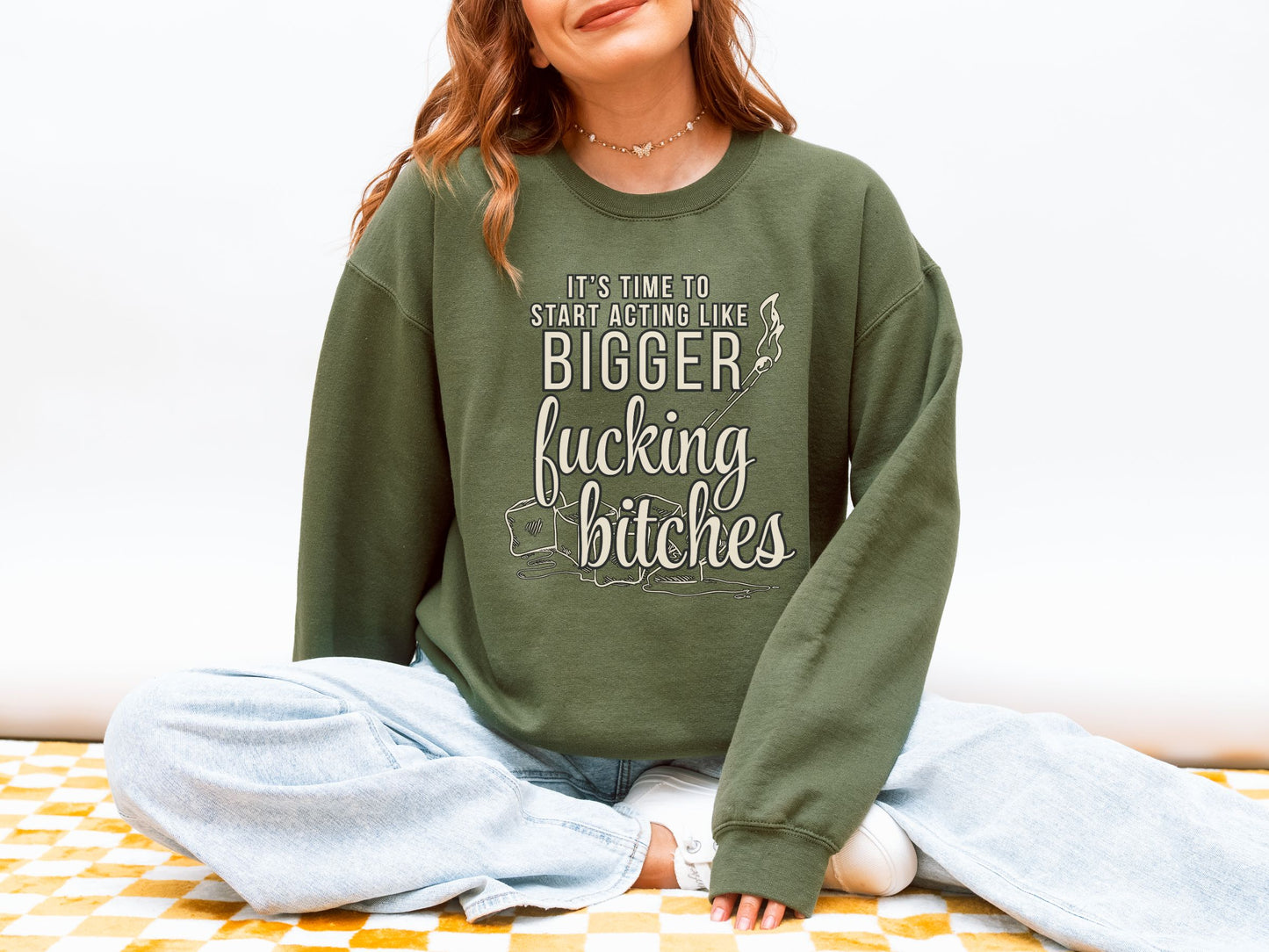 Bigger Fucking Bitches Anti Ice Crewneck Sweatshirt
