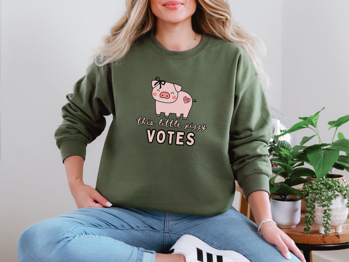 Fuck Trump Quiet Piggy Crewneck Sweatshirt