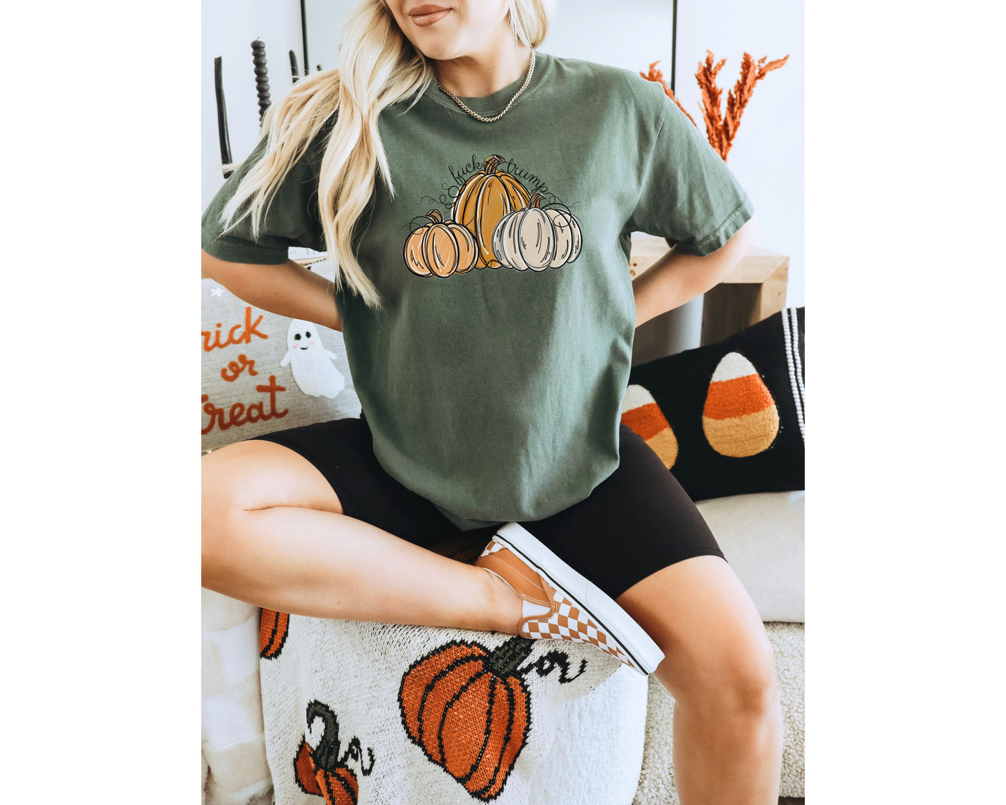 Subtle Fuck Trump Pumpkin Halloween Comfort Colors Shirt
