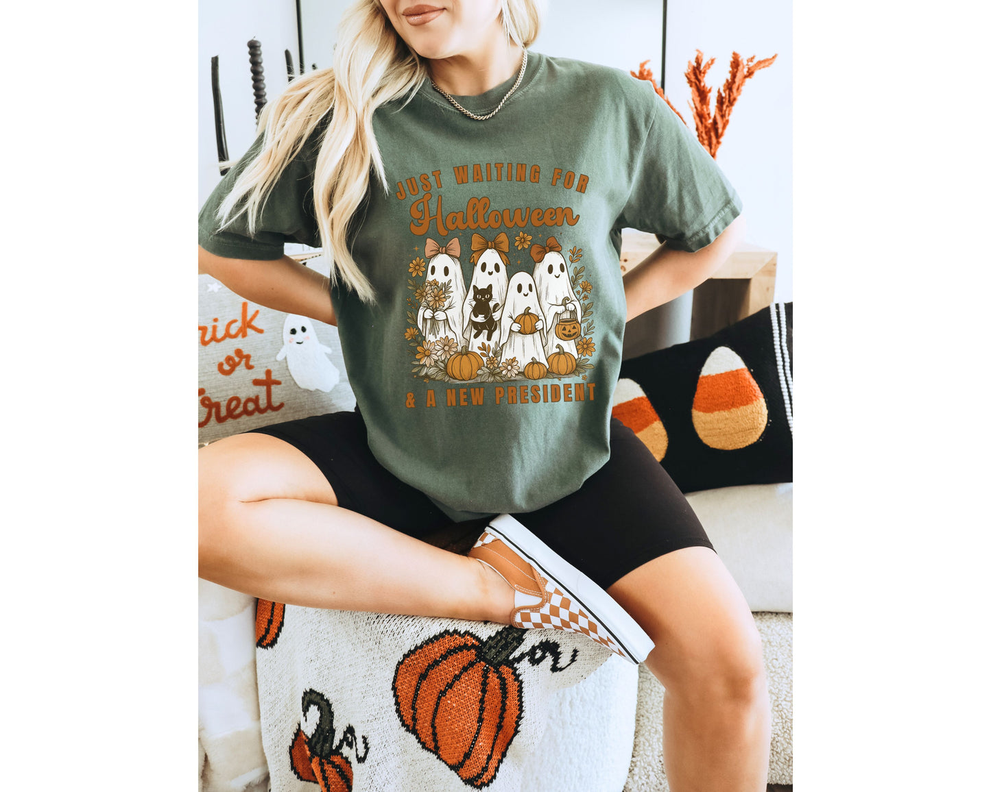 Waiting for Halloween & a New President Comfort Colors Tee Shirt