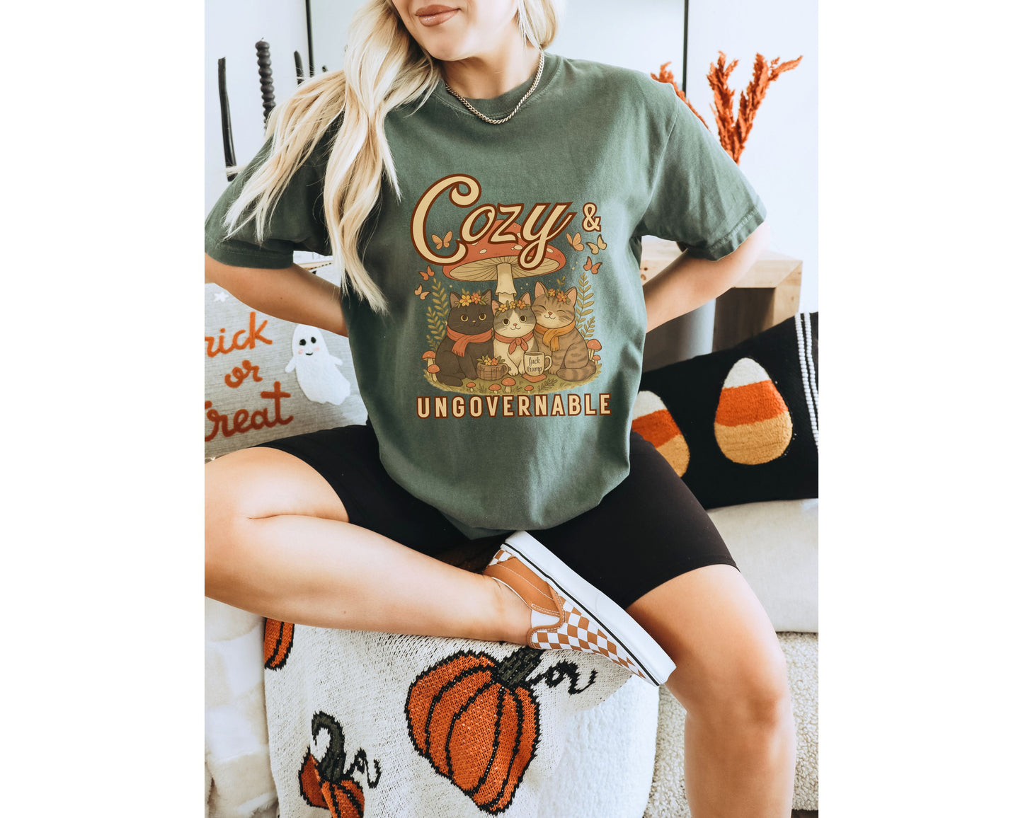 Cozy and Ungovernable Cat Subtle Fuck Trump Comfort Colors Shirt
